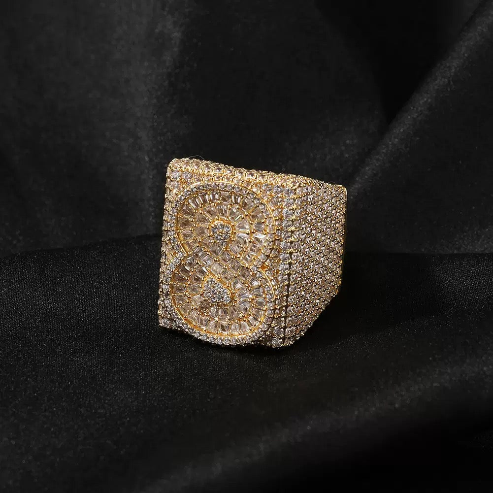 CUSTOM LETTER 3D ICED RING