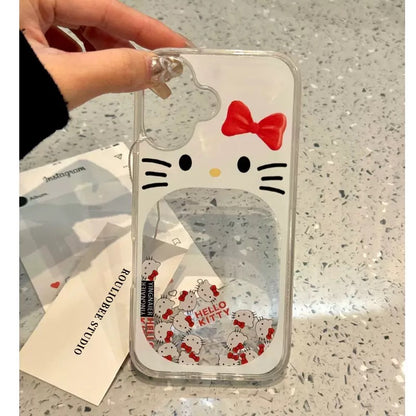 Hello Kitty Transparent Phone Case with Flowing Elements