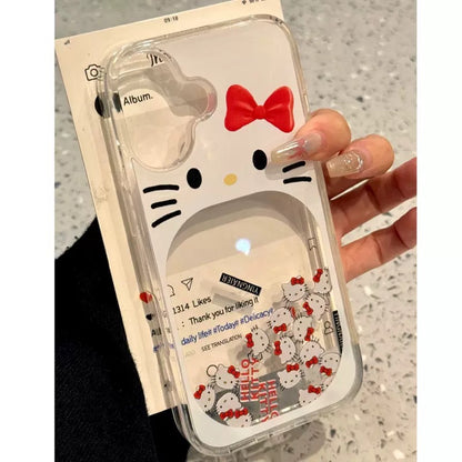 Hello Kitty Transparent Phone Case with Flowing Elements