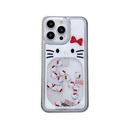 Hello Kitty Transparent Phone Case with Flowing Elements