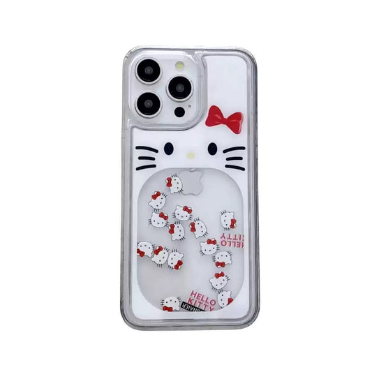 Hello Kitty Transparent Phone Case with Flowing Elements