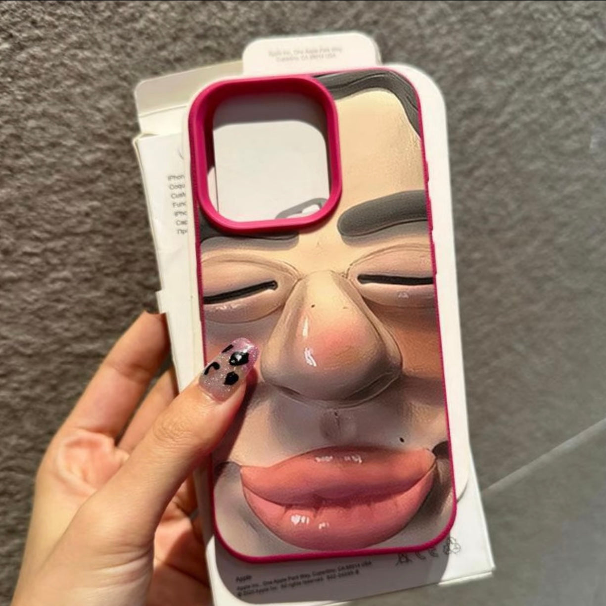 Whimsical Exaggerated Human Face Art - Themed Phone Case