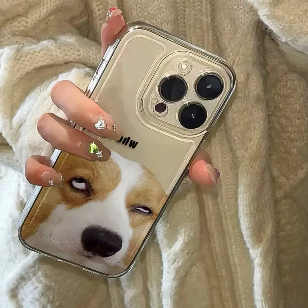 Sarcastic Dog "Who Cares?" Transparent Phone Case
