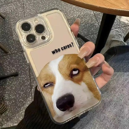 Sarcastic Dog "Who Cares?" Transparent Phone Case