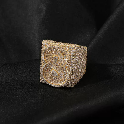 CUSTOM LETTER 3D ICED RING