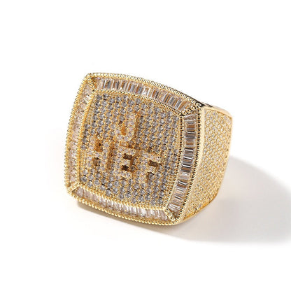 Custom Letters Iced Ring