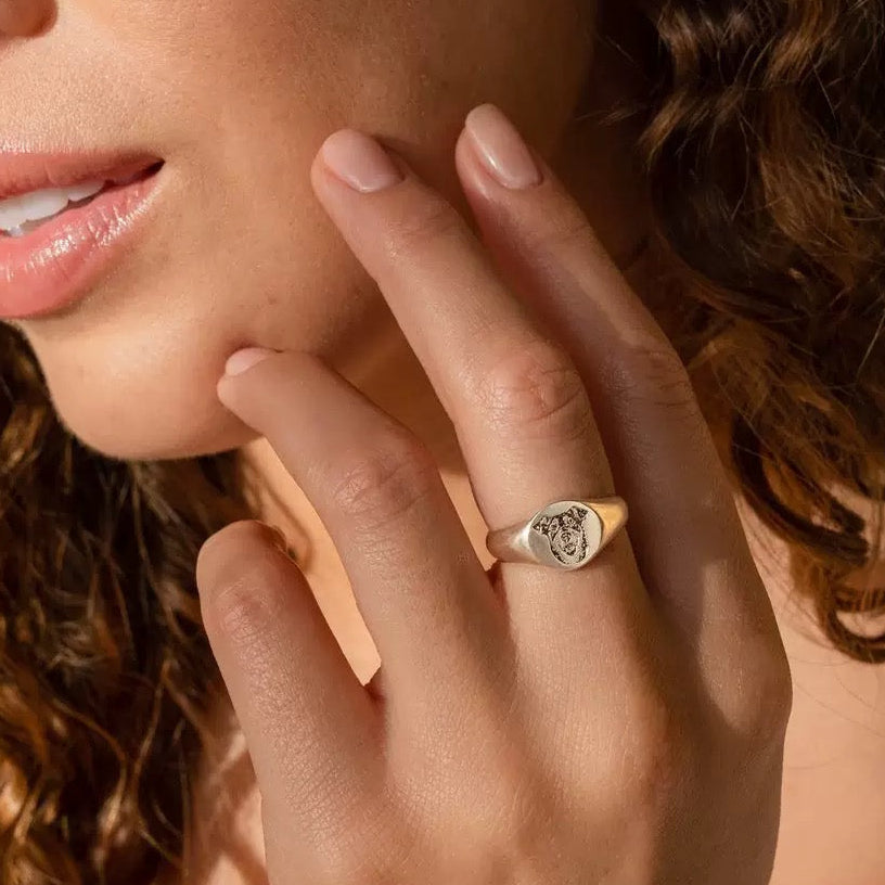 Custom Pet Photo Engraved Ring