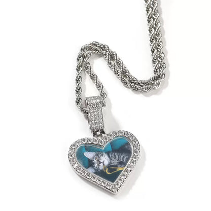 Heart - Shaped Custom Pet Photo Necklace