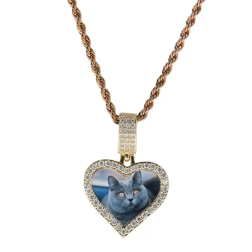 Heart - Shaped Custom Pet Photo Necklace