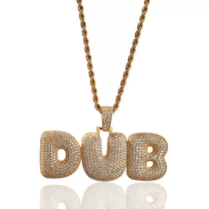 Iced Out Custom Letter Pendant – Personalized Name Necklace
