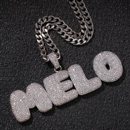 Iced Out Custom Letter Pendant – Personalized Name Necklace